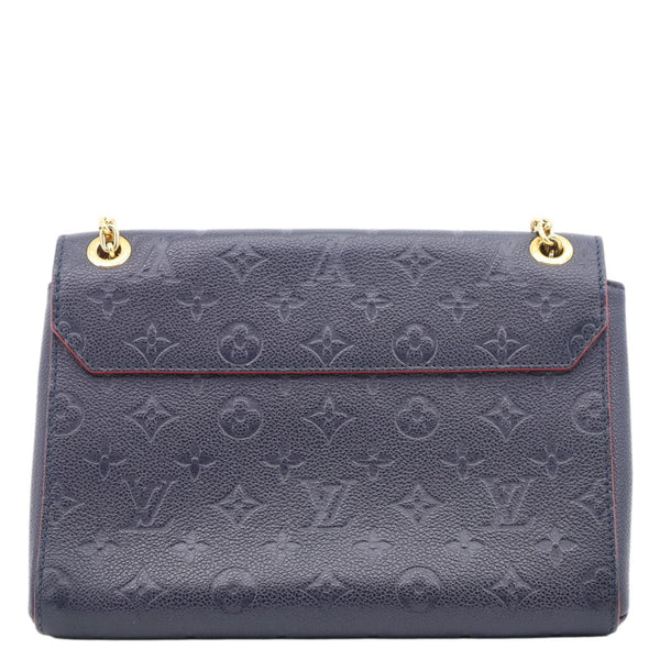 LOUIS VUITTON Vavin PM Monogram Empreinte Leather Shoulder Bag Navy Blue