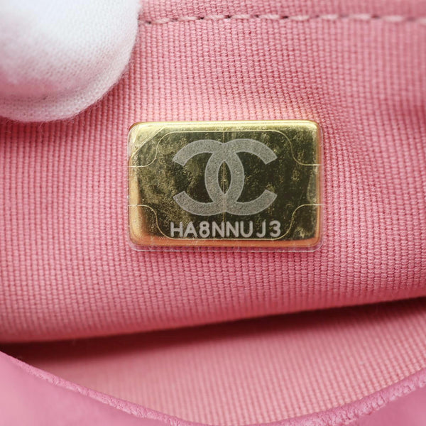 CHANEL Wavy CC Small Velvet Hobo Bag Pink