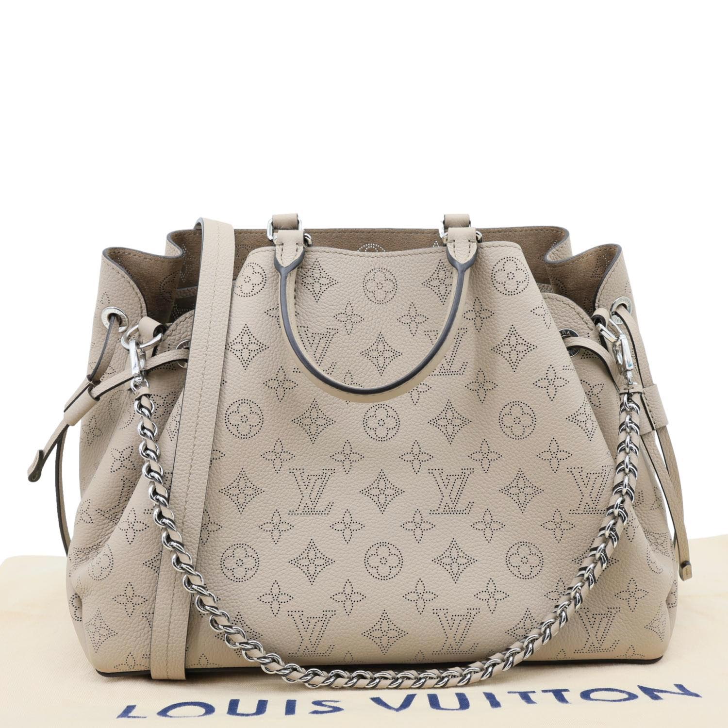 LOUIS VUITTON ビジネスバッグ グレー/ベージュ LOUIS VUITTON Bella Mahina Leather Tote Bag Galet