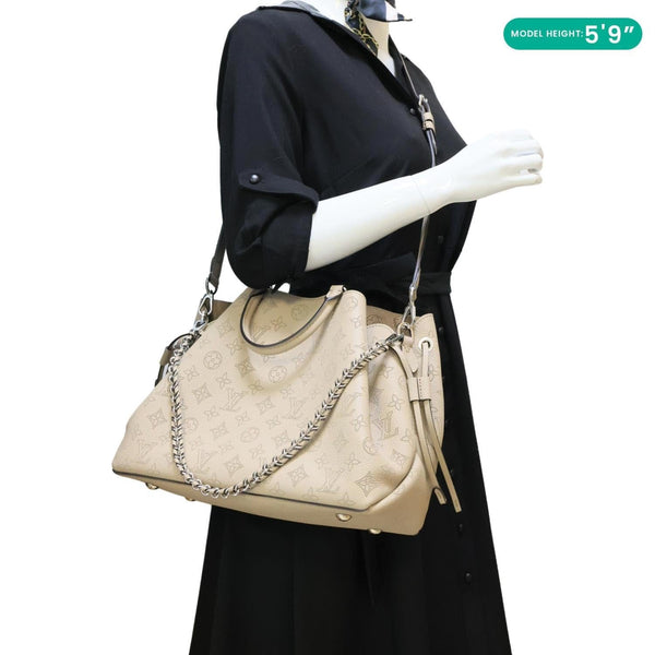 LOUIS VUITTON Bella Mahina Leather Tote Bag Galet