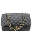 CHANEL Classic Flap Quilted Caviar Leather Shoulder Bag Black