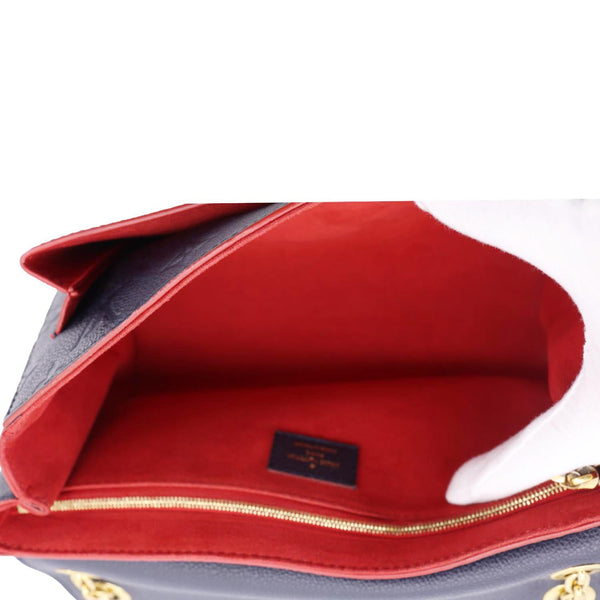 LOUIS VUITTON Vavin PM Monogram Empreinte Leather Shoulder Bag Navy Blue