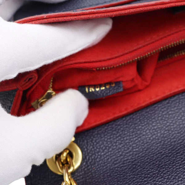 LOUIS VUITTON Vavin PM Monogram Empreinte Leather Shoulder Bag Navy Blue