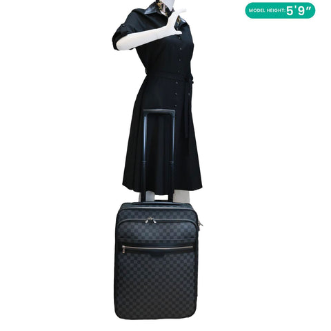 LOUIS VUITTON Pegase 55 Damier Graphite Business Suitcase Travel Bag Black