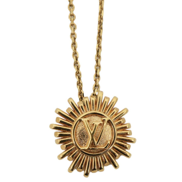 LOUIS VUITTON Pendentif Plus Vendome Metal Necklace Gold