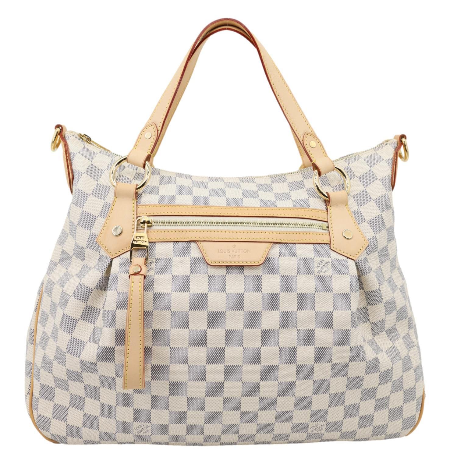 LOUIS VUITTON Evora MM Damier Azur Tote Shoulder Bag White