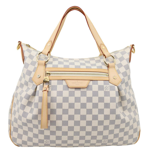 LOUIS VUITTON Evora MM Damier Azur Tote Shoulder Bag White