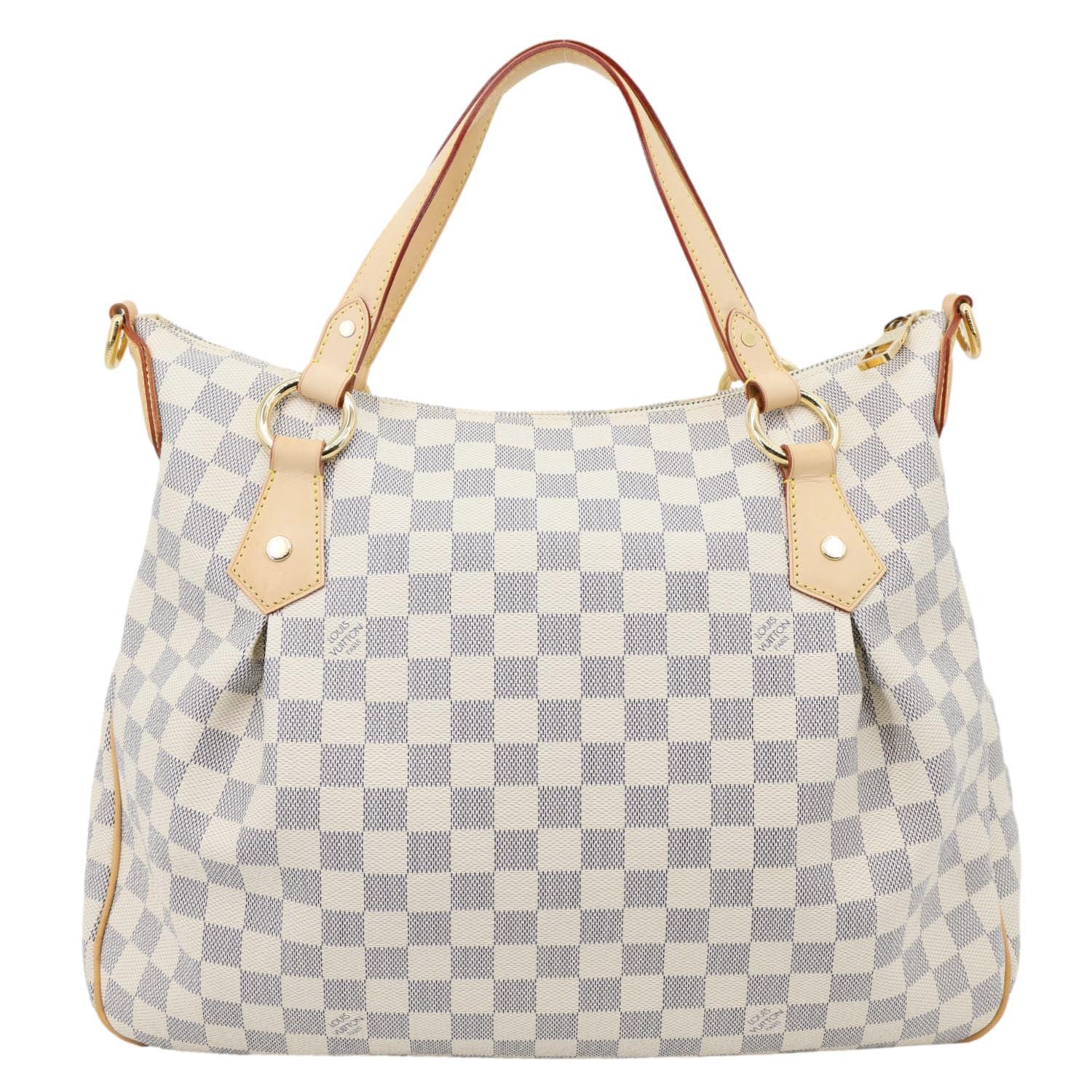 LOUIS VUITTON Evora MM Damier Azur Tote Shoulder Bag White