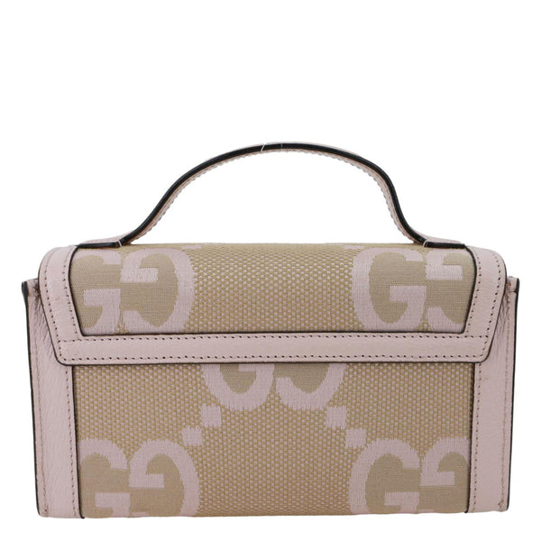 GUCCI Padlock Mini GG Jumbo Canvas Top Handle Shoulder Bag Pink 652683