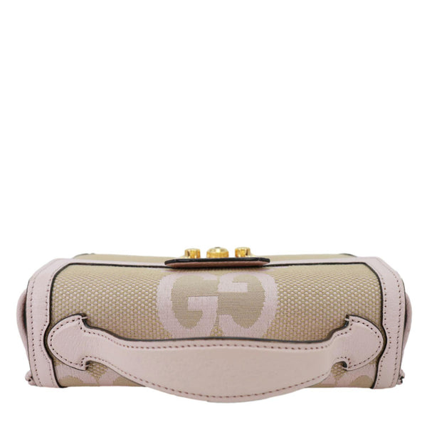 GUCCI Padlock Mini GG Jumbo Canvas Top Handle Shoulder Bag Pink 652683