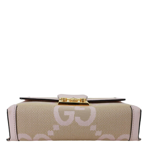 GUCCI Padlock Mini GG Jumbo Canvas Top Handle Shoulder Bag Pink 652683