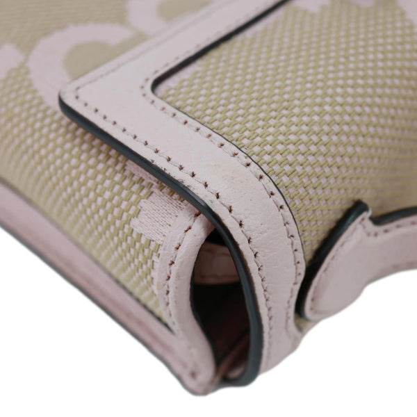 GUCCI Padlock Mini GG Jumbo Canvas Top Handle Shoulder Bag Pink 652683