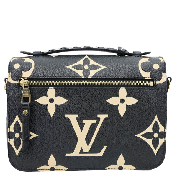 LOUIS VUITTON Metis Pochette Crafty Giant Monogram Empreinte Leather Crossbody Bag Black