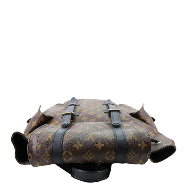 LOUIS VUITTON Christopher Monogram Macassar Canvas Backpack Bag Brown