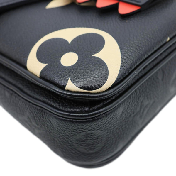 LOUIS VUITTON Metis Pochette Crafty Giant Monogram Empreinte Leather Crossbody Bag Black