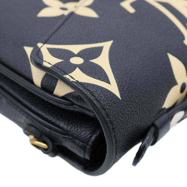 LOUIS VUITTON Metis Pochette Crafty Giant Monogram Empreinte Leather Crossbody Bag Black