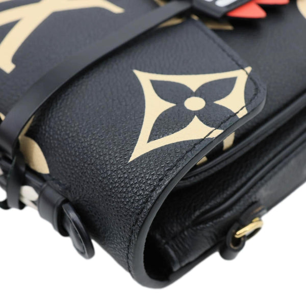LOUIS VUITTON Metis Pochette Crafty Giant Monogram Empreinte Leather Crossbody Bag Black