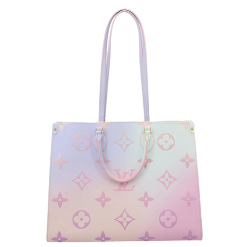 LOUIS VUITTON Onthego GM Monogram Giant Canvas Tote Bag Sunrise Pastel