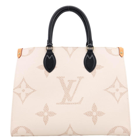 LOUIS VUITTON Onthego MM Giant Monogram Dune Tote Bag Cream