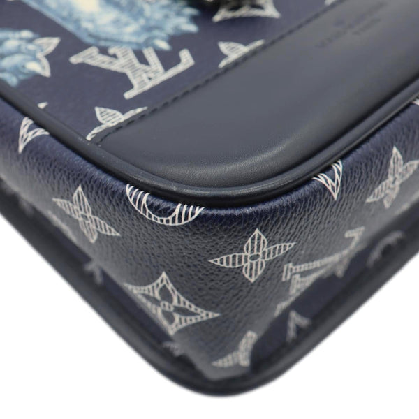 LOUIS VUITTON Chapman BB Monogram Savanna Elephant Canvas Messenger Bag Blue