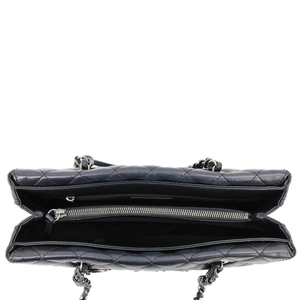 CHANEL City Rock Quilted Caviar Leather Shopping Tote Bag Black