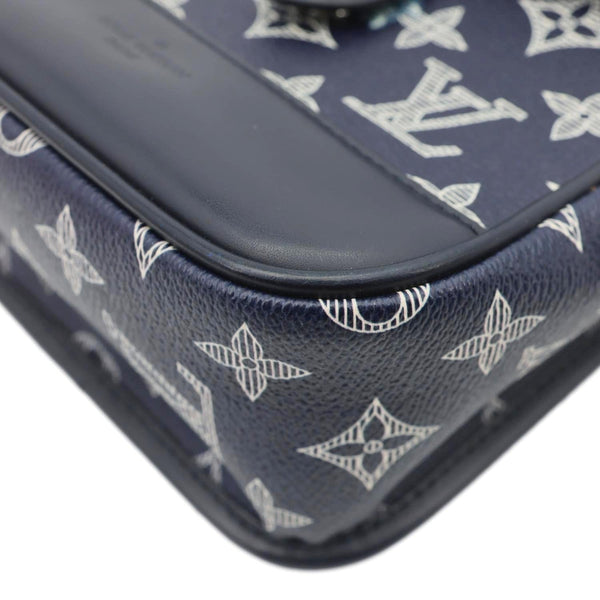 LOUIS VUITTON Chapman BB Monogram Savanna Elephant Canvas Messenger Bag Blue
