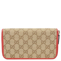 GUCCI GG Monogram Canvas Zippy Wallet Beige 363423