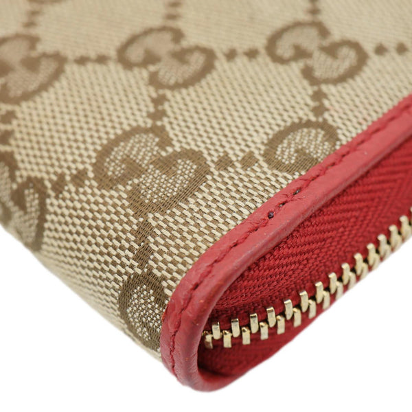 GUCCI GG Monogram Canvas Zippy Wallet Beige 363423