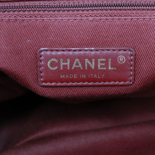 CHANEL Shiva Glazed Quilted Caviar Leather Tote Bag Black
