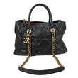 CHANEL Shiva Glazed Quilted Caviar Leather Tote Bag Black