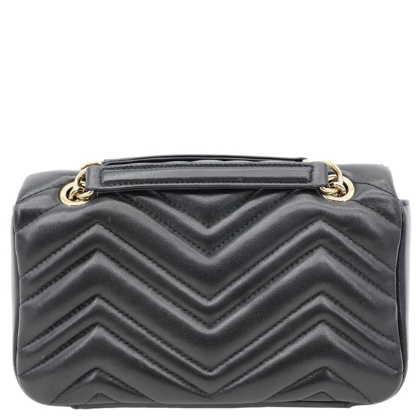 GUCCI GG Marmont Small Matelasse Chevron Leather Shoulder Bag Black 837280