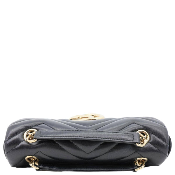 GUCCI GG Marmont Small Matelasse Chevron Leather Shoulder Bag Black 837280