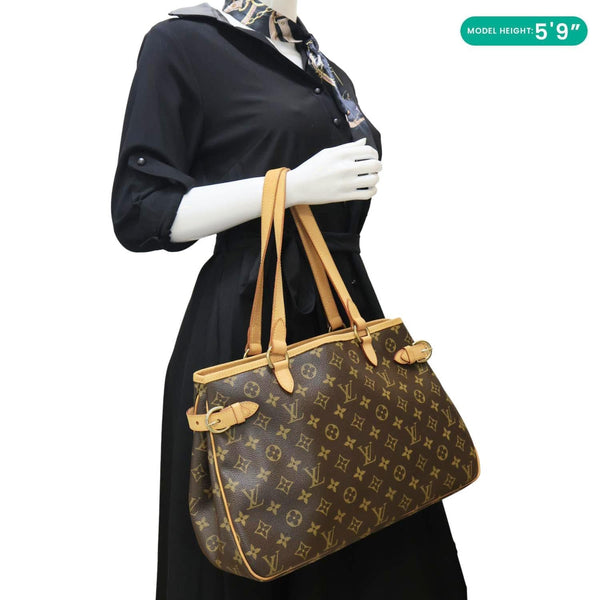 LOUIS VUITTON Batignolles Horizontal Monogram Canvas Shoulder Bag Brown