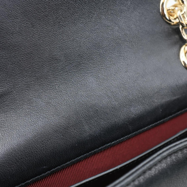 GUCCI GG Marmont Small Matelasse Chevron Leather Shoulder Bag Black 837280