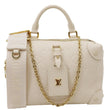 LOUIS VUITTON Petite Malle Souple Monogram Empreinte Leather Shoulder Bag Off White