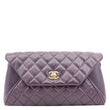 CHANEL Fold Up Again Quilted Lambskin Leather Clutch Purple