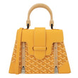 GOYARD Saigon PM Chevron Print Coated Canvas Top Handle Shoulder Bag Yellow