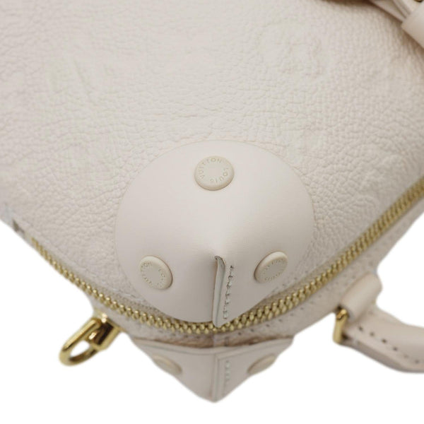 LOUIS VUITTON Petite Malle Souple Monogram Empreinte Leather Shoulder Bag Off White