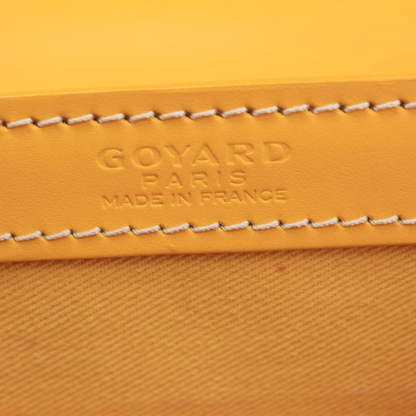 GOYARD Saigon PM Chevron Print Coated Canvas Top Handle Shoulder Bag Yellow