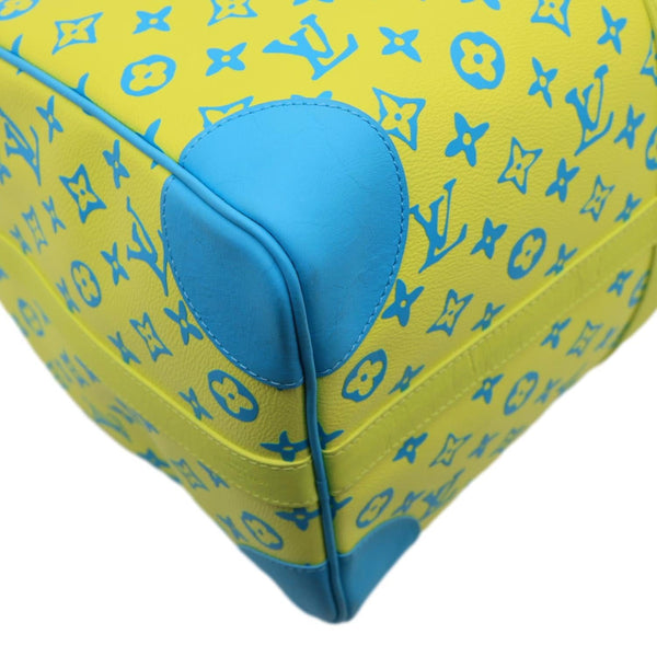 LOUIS VUITTON Playground Keepall 50 Bandouliere Monogram Canvas Travel Bag Neon Yellow