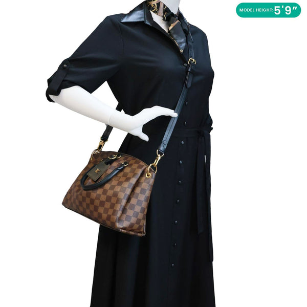 LOUIS VUITTON Odeon PM Damier Ebene Tote Shoulder Bag Brown