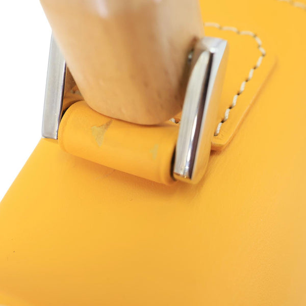 GOYARD Saigon PM Chevron Print Coated Canvas Top Handle Shoulder Bag Yellow