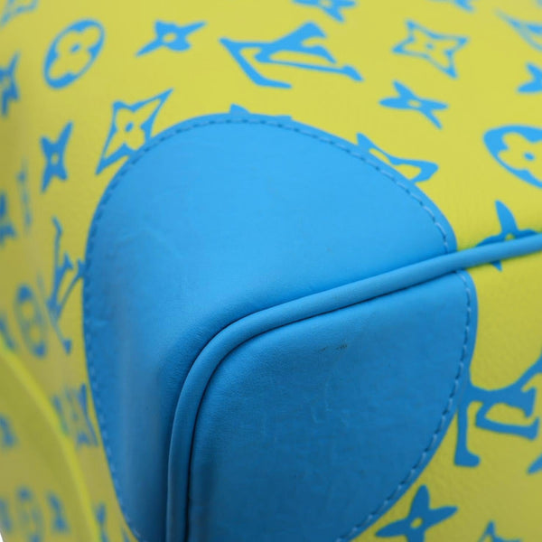 LOUIS VUITTON Playground Keepall 50 Bandouliere Monogram Canvas Travel Bag Neon Yellow