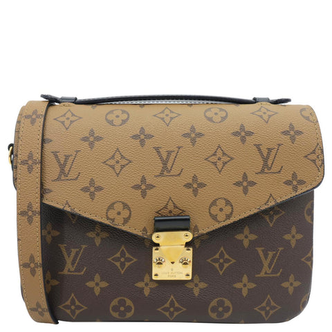 LOUIS VUITTON Metis Pochette Reverse Monogram Canvas Crossbody Bag Brown