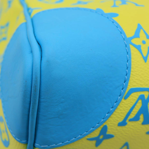 LOUIS VUITTON Playground Keepall 50 Bandouliere Monogram Canvas Travel Bag Neon Yellow