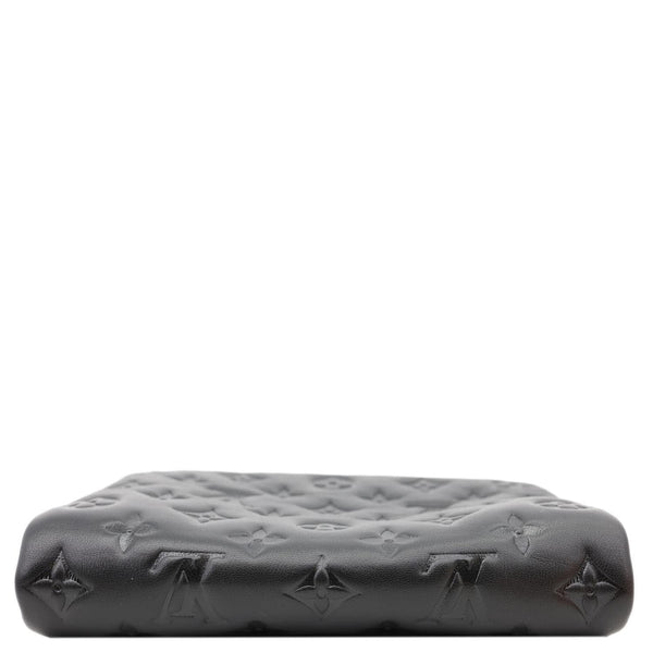 LOUIS VUITTON Coussin Monogram Embossed Pochette Crossbody Bag Black