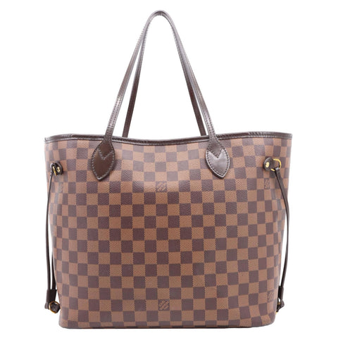 LOUIS VUITTON Neverfull MM Damier Ebene Shoulder Bag Brown