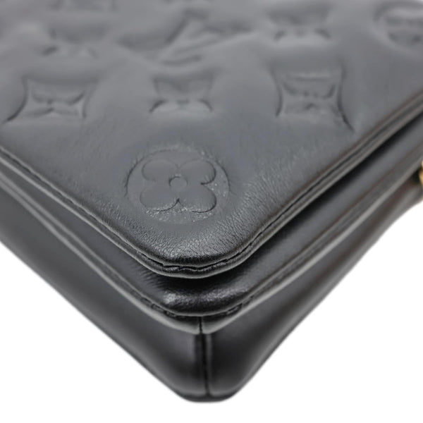 LOUIS VUITTON Coussin Monogram Embossed Pochette Crossbody Bag Black