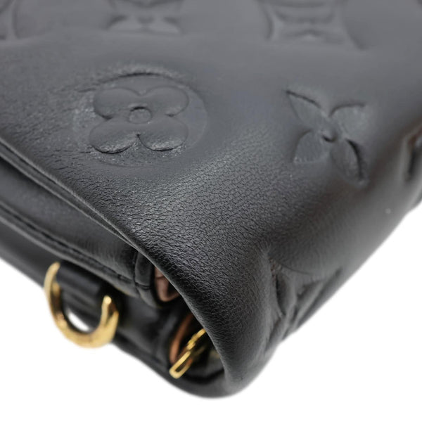 LOUIS VUITTON Coussin Monogram Embossed Pochette Crossbody Bag Black