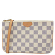 LOUIS VUITTON Double Zip Pochette Damier Azur Crossbody Bag Rose Ballerine